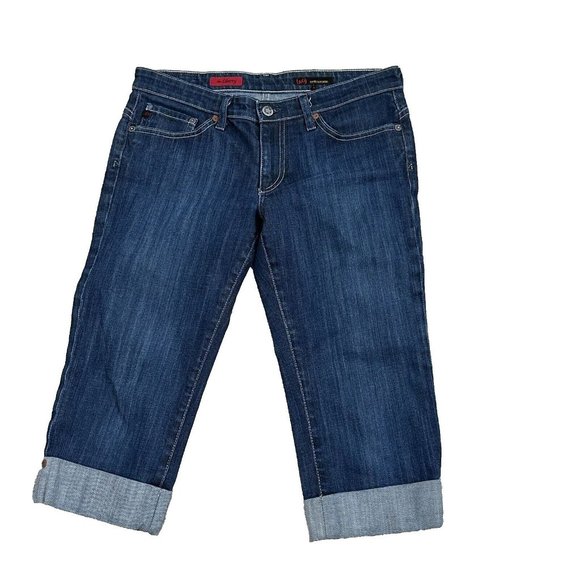 AG Entourage Women's The Liberty Cuff Denim Jean Capris Made in USA 29R Blue EUC - Picture 1 of 11